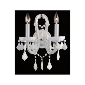 Casablanca Way 2 Light 12 inch White Crystal Wall Sconce Wall Light