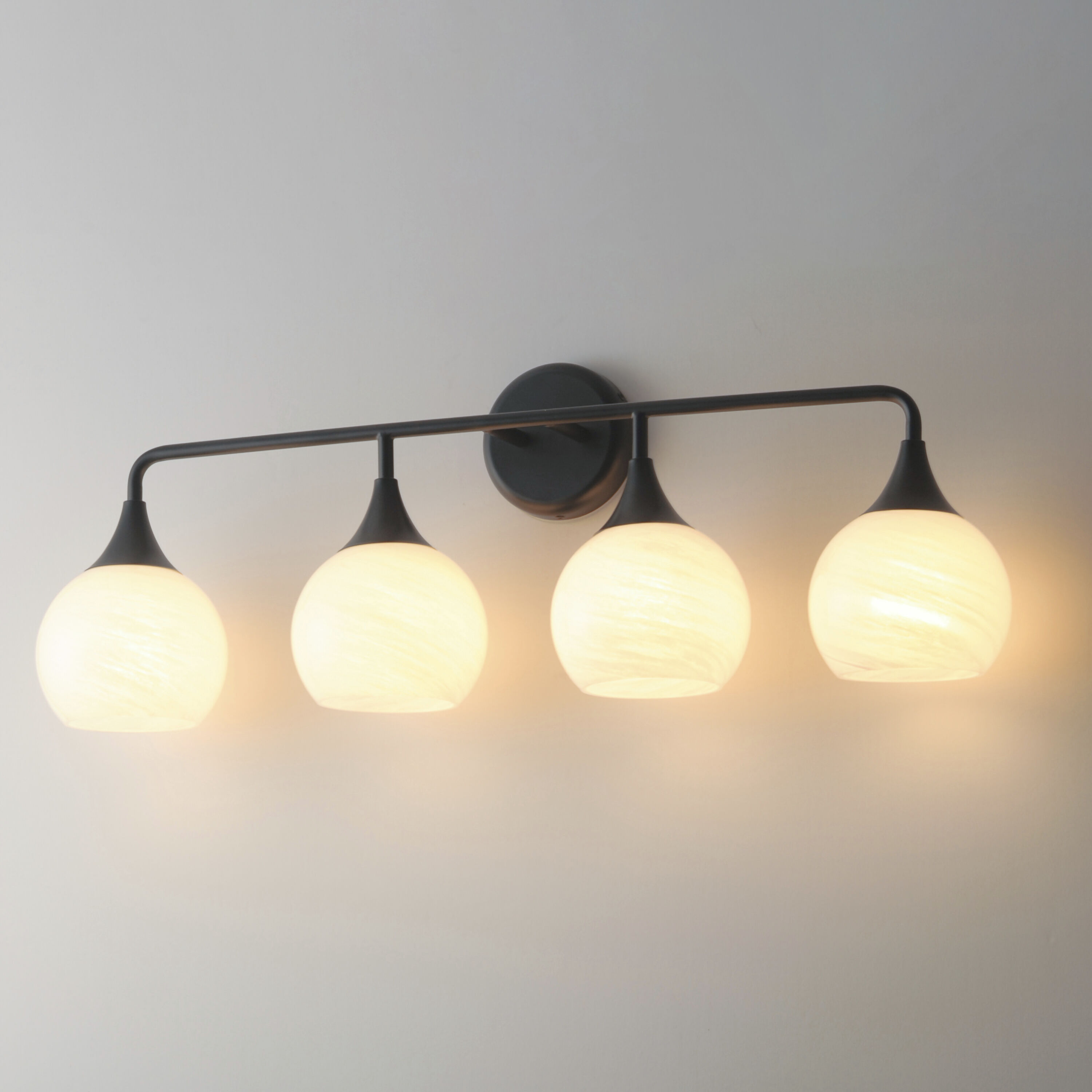 Neve 4 Light 31 inch Black Bath Vanity Wall Light