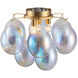 Globo LED 15.75 inch Brass Semi-Flush Mount Ceiling Light in Iridescent