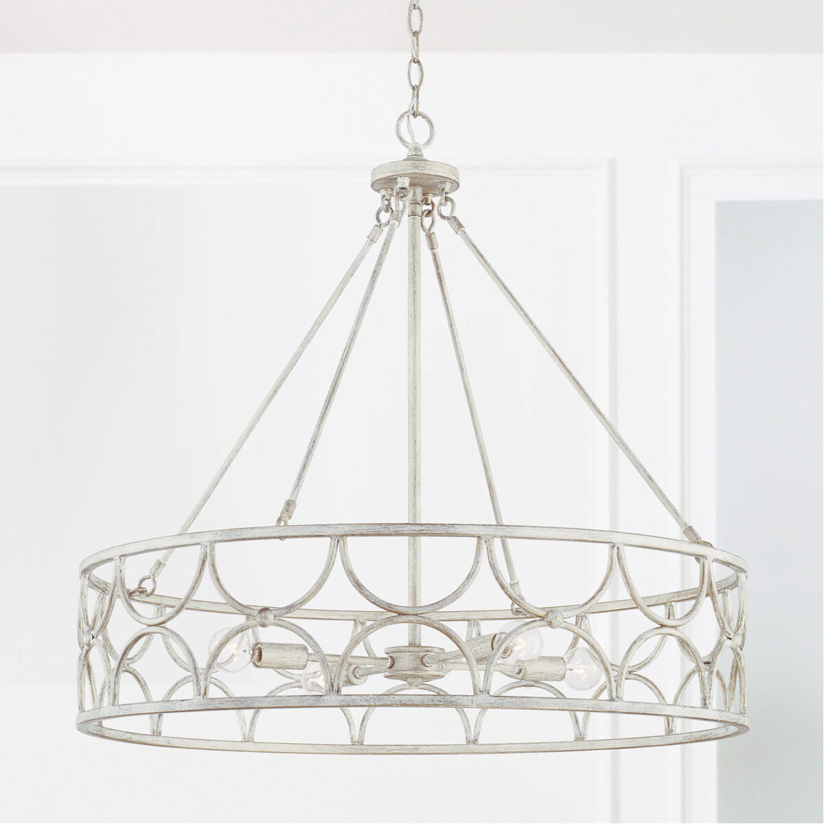 Ricci 4 Light 30 inch Winter White Pendant Ceiling Light