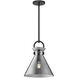 Alora Mood Emerson 1 Light 10.5 inch Matte Black Pendant Ceiling Light in Smoke Glass