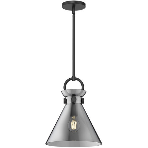 Alora Mood Emerson 1 Light 10.5 inch Matte Black Pendant Ceiling Light in Smoke Glass