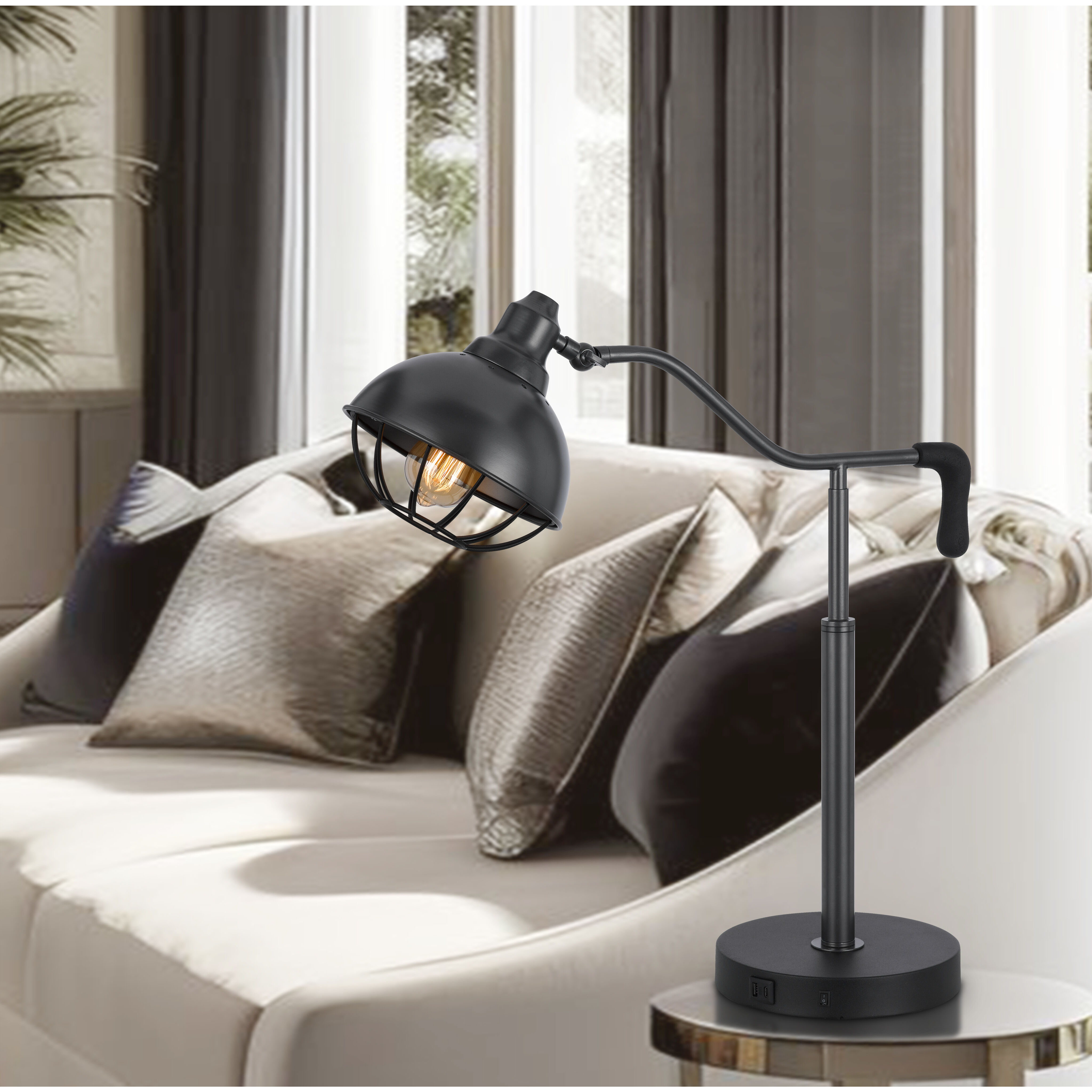 Taloga 27 inch 60.00 watt Black Iron Desk Lamp Portable Light