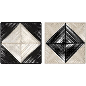 Seeing Double Black and Off-White Wall Panels, Set of 2