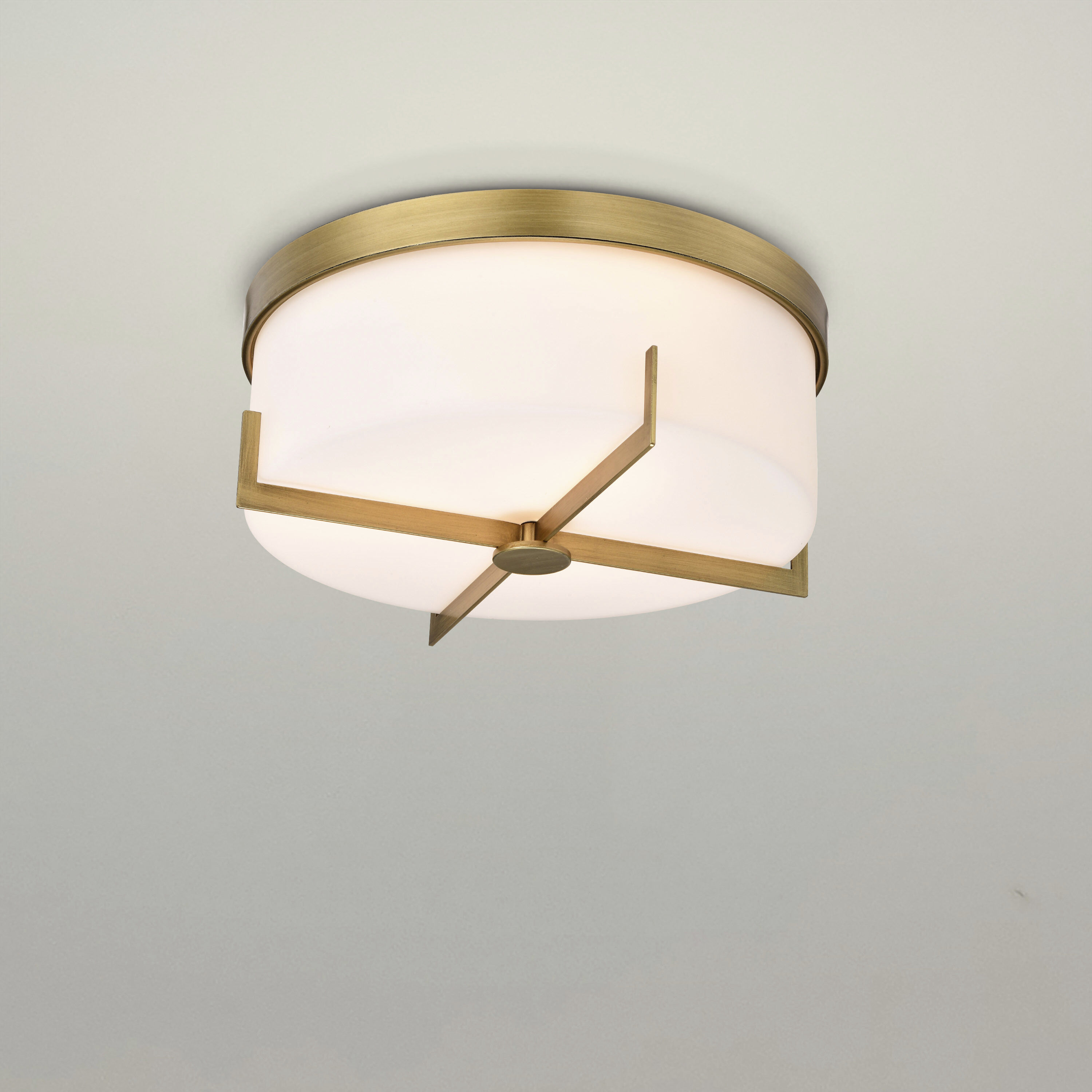 Roselle 14.38 inch Natural Brass Flush Mount Ceiling Light