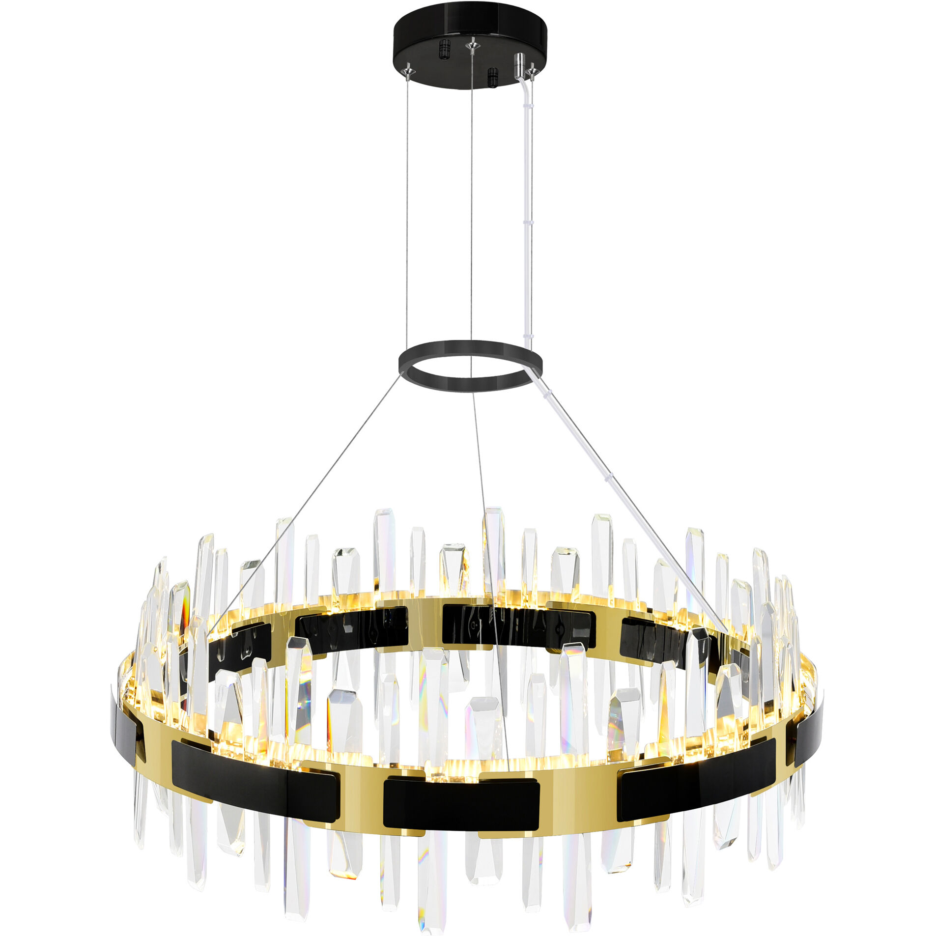 Aya LED Pearl Black Chandelier Ceiling Light