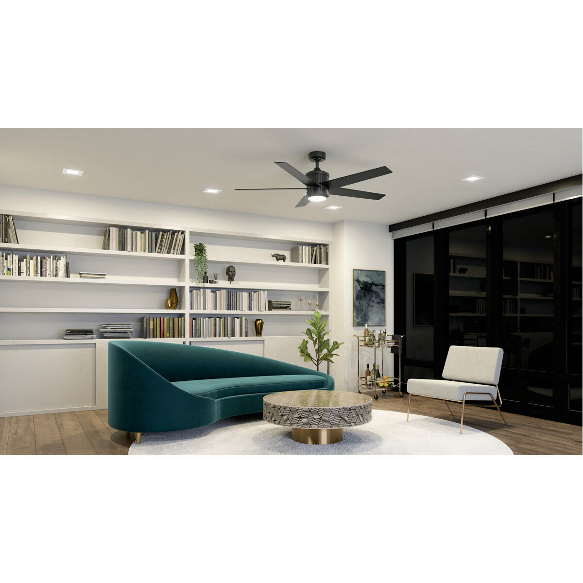 Brahm 56 inch Satin Black Ceiling Fan