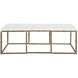 Stevens 52 X 32 inch Antique Textured Gold / White Seagrass / Clear Resin Coffee Table