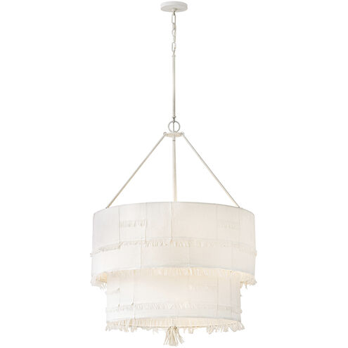 Lisa McDennon Baya 9 Light 30 inch Textured Plaster Chandelier Ceiling Light, Multi Tier