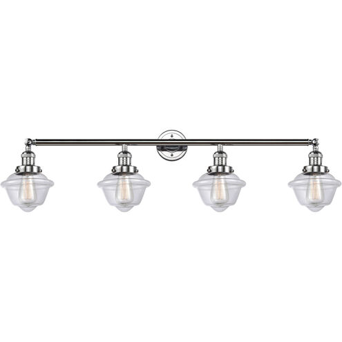 Franklin Restoration Small Oxford 4 Light 46 inch Polished Chrome Bath Vanity Light Wall Light in Clear Glass, Franklin Restoration