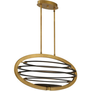 Ombra LED 17 inch Brass and Black Chandelier Ceiling Light