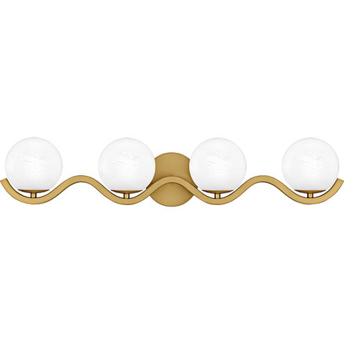 Spherical 4 Light 30.75 inch Aged Brass Bath Light Wall Light, Extra Large