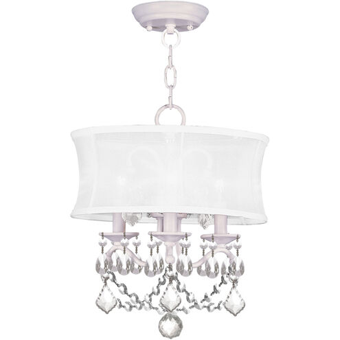 Newcastle 3 Light 13 inch White Convertible Mini Chandelier/Ceiling Mount Ceiling Light