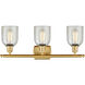Ballston Caledonia 3 Light 26 inch Satin Gold Bath Vanity Light Wall Light in Mica Glass, Ballston