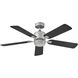 Afton 52 inch Satin Steel with Matte Black, Silver Blades Fan