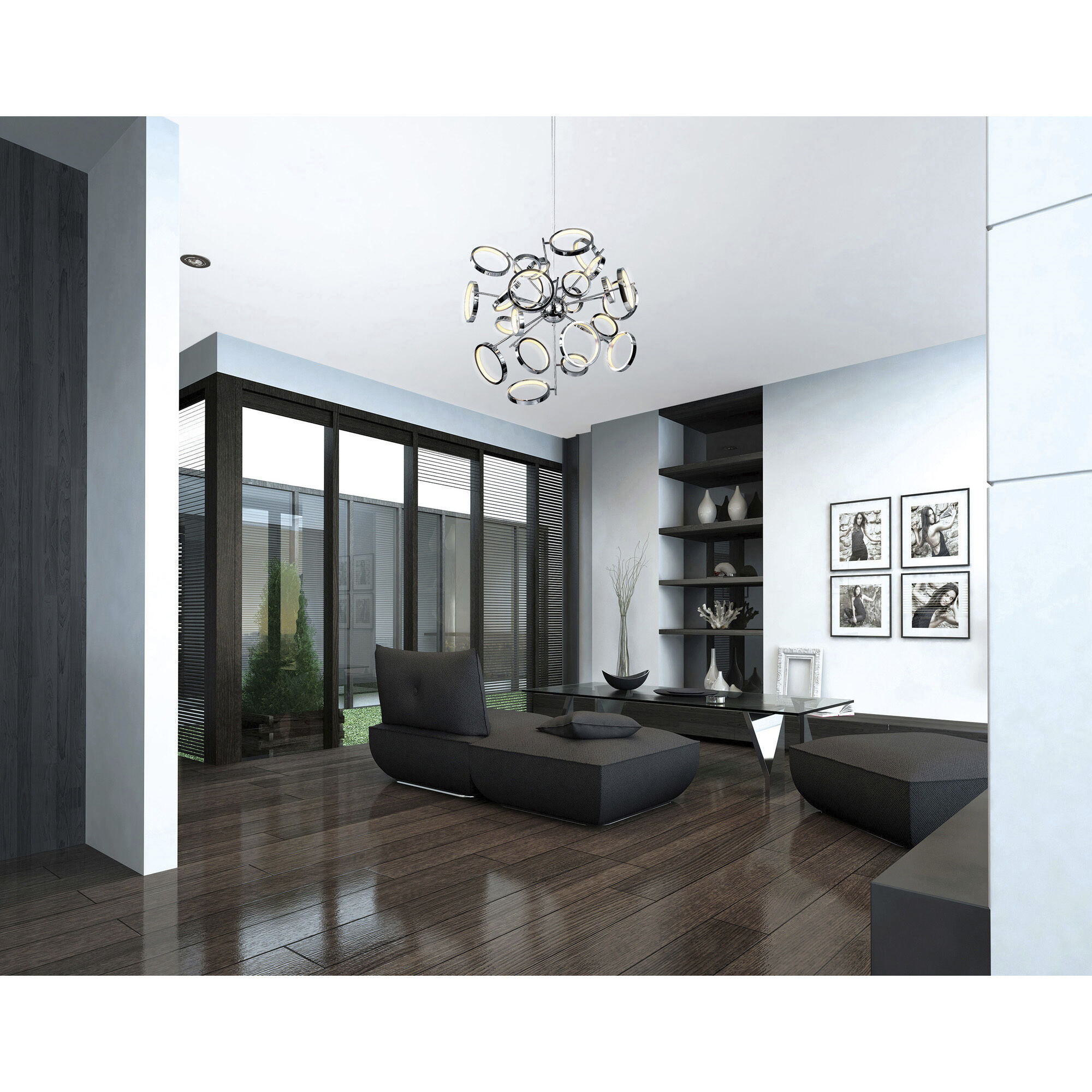 Colette LED 31 inch Chrome Chandelier Ceiling Light