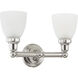 Classic 2 Light 16 inch Polished Chrome Bath Vanity Wall Light