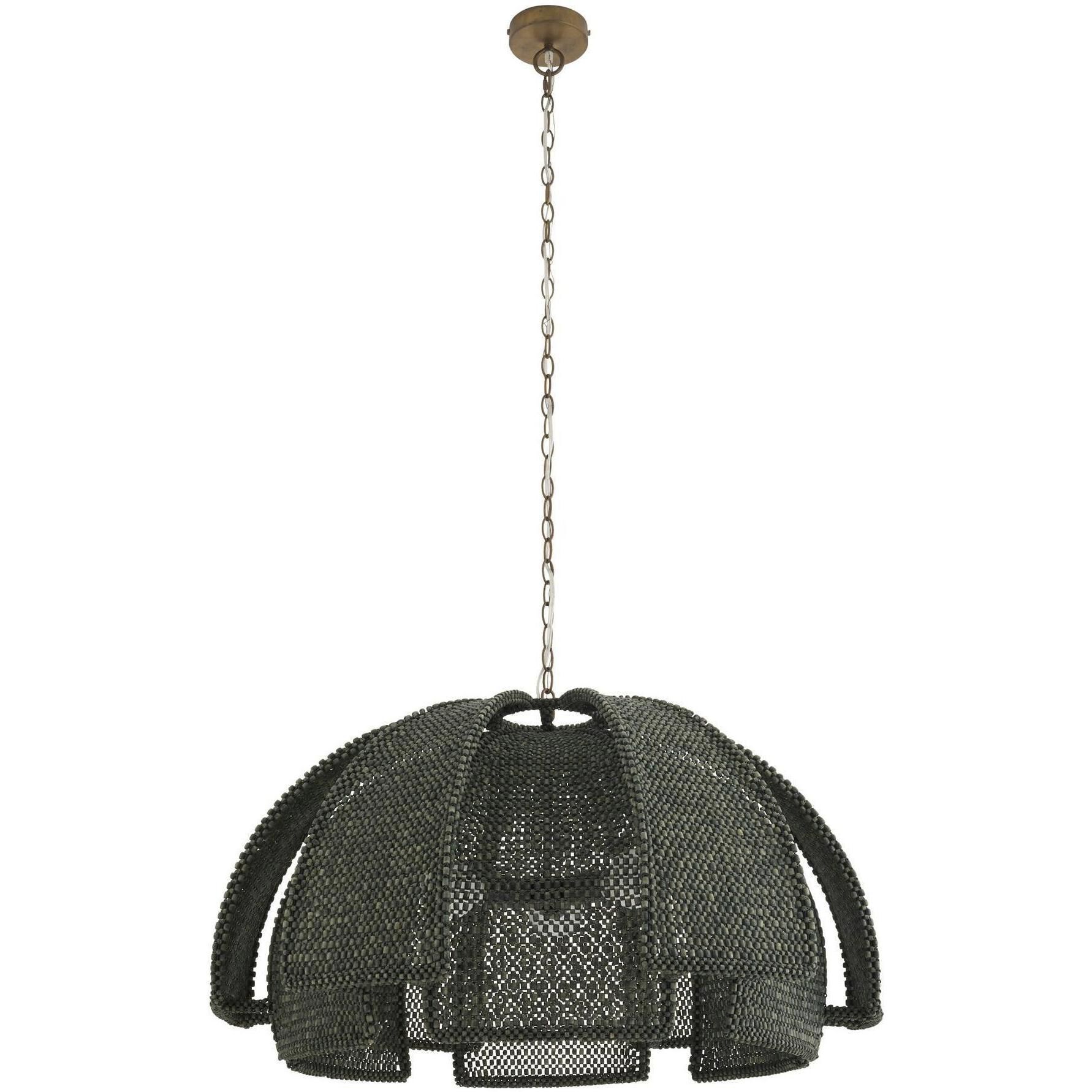 Kamari 3 Light 35.5 inch Antique Brass Pendant Ceiling Light