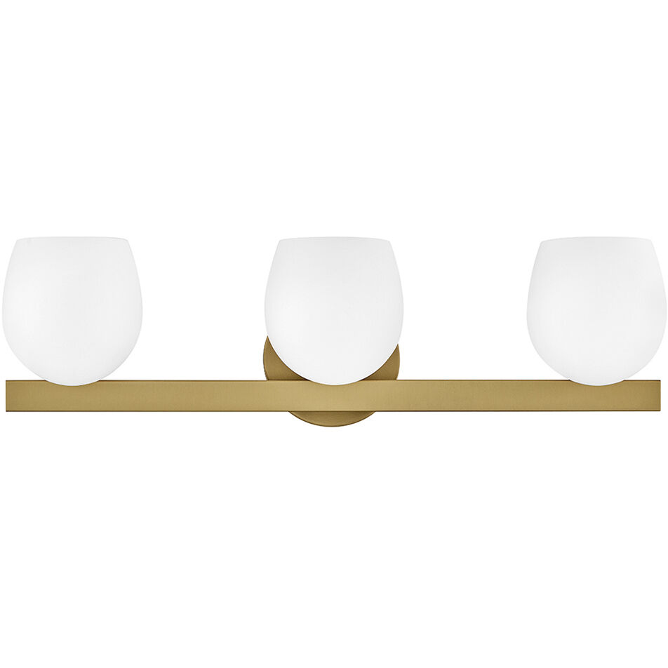 Mae 3 Light 24 inch Lacquered Brass Bath Light Wall Light