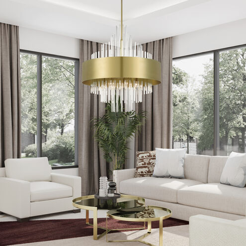 Orenburg 14 Light 35 inch Natural Brass Large Pendant Chandelier Ceiling Light