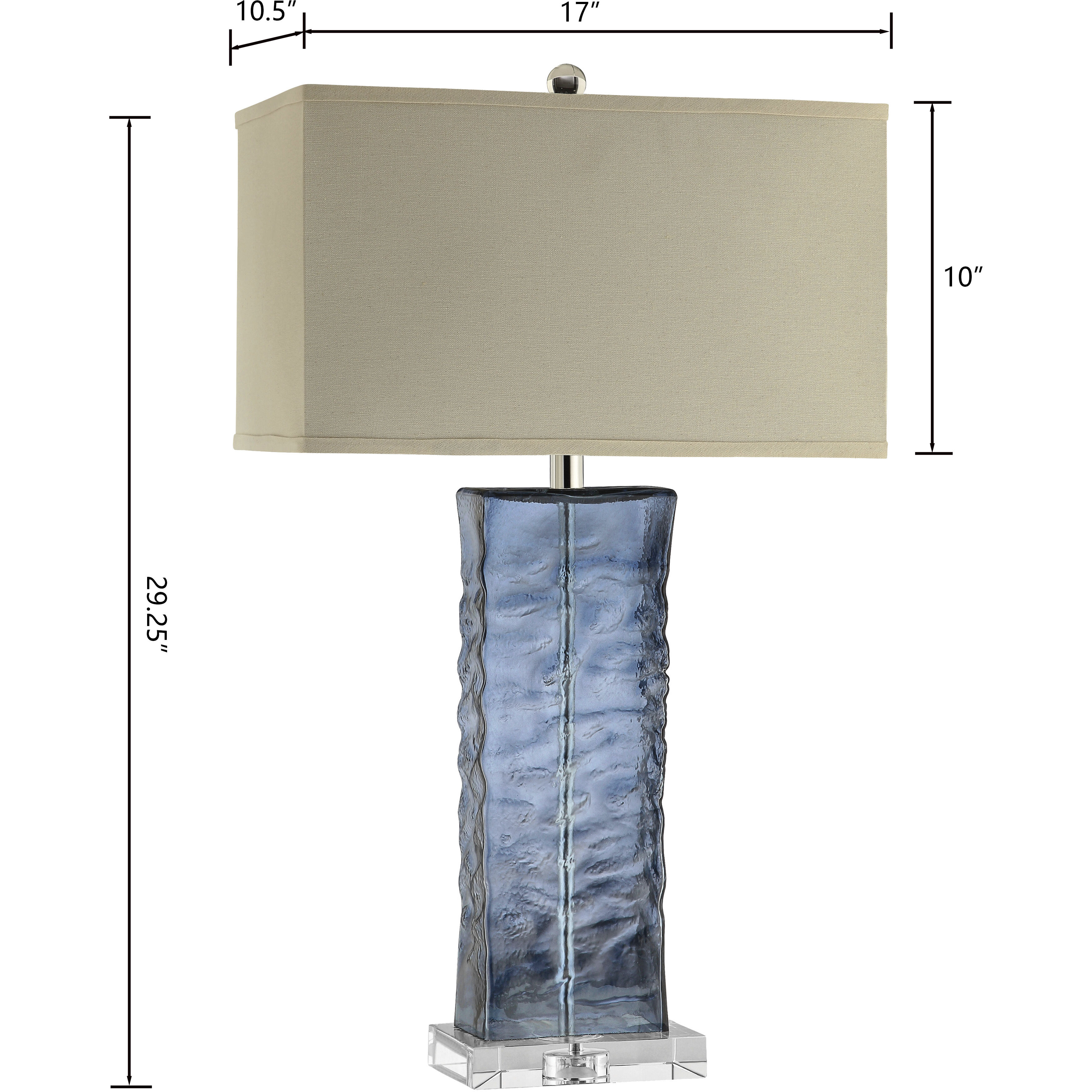 Arendell 29.25 inch 150 watt Dark Blue with Clear Table Lamp Portable Light