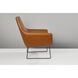 Kendrick Camel Brown Distressed PU Leather and Matte Black Accent Chair