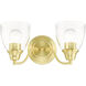 Montgomery 2 Light 13.5 inch Satin Brass Vanity Sconce Wall Light