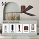 Atlas Irene-3HLK 60 inch Walnut Tone Ceiling Mount Paddle Fan, Flush Mounted