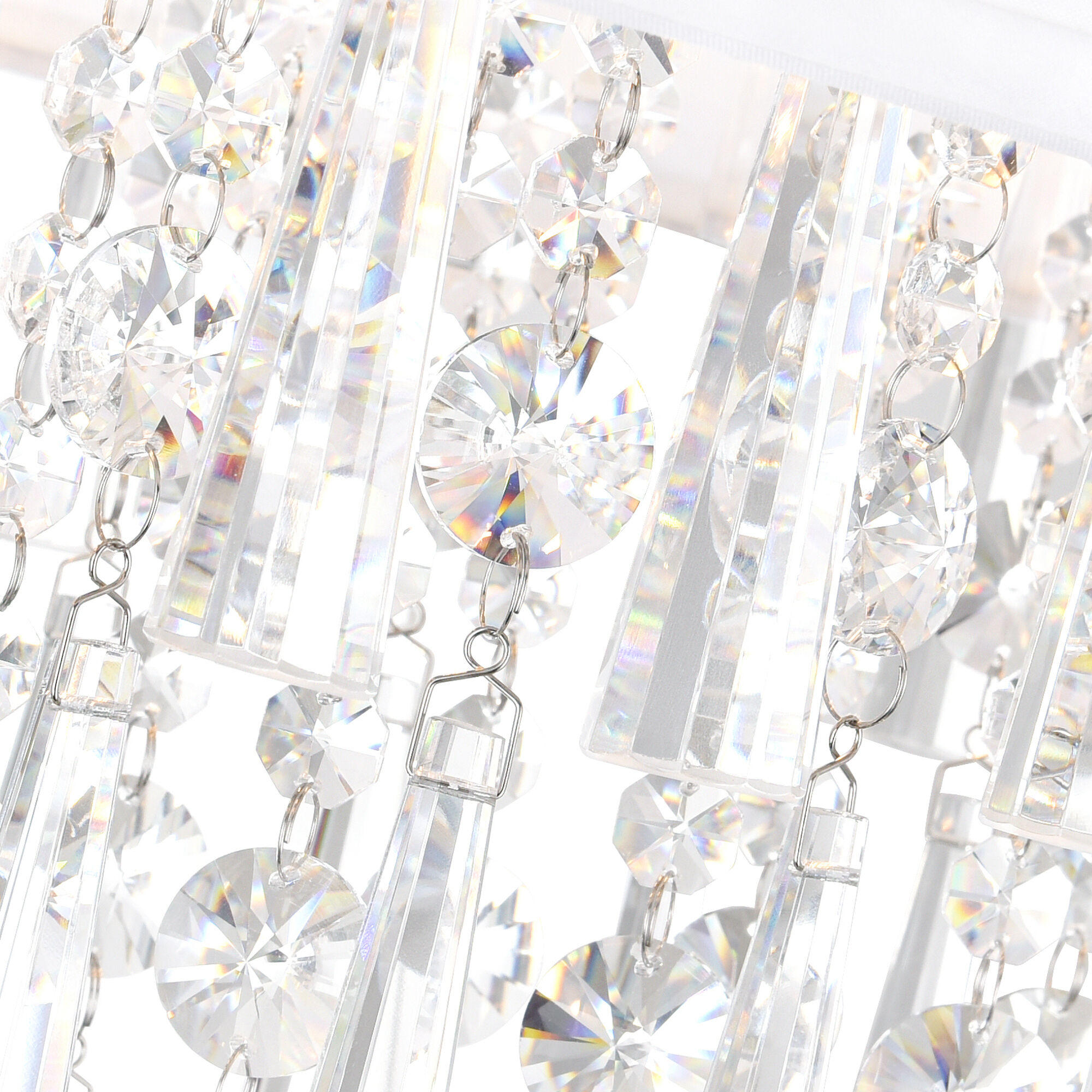 Franca 4 Light 16 inch Chrome Drum Shade Flush Mount Ceiling Light in Off White