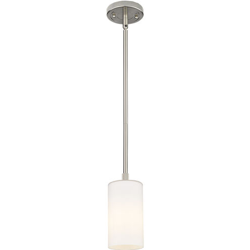 Downtown Urban Crown Point 1 Light 3.88 inch Satin Nickel Pendant Ceiling Light in Matte White