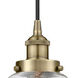 Edison Fulton 1 Light 7 inch Antique Brass Mini Pendant Ceiling Light