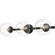 Rogelio 3 Light 27 inch Black Bath Sconce Wall Light