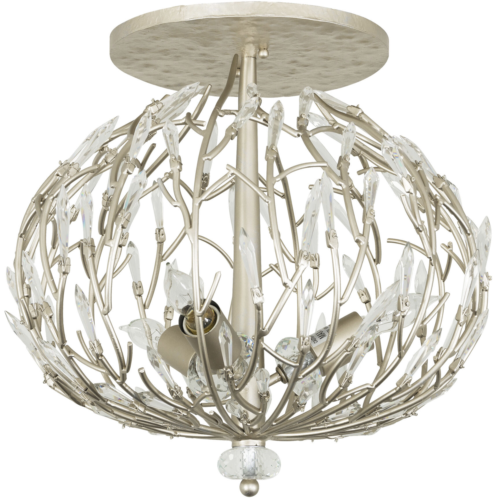 Bask 3 Light 18 inch Gold Dust Semi-Flush Ceiling Light