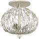 Bask 3 Light 18 inch Gold Dust Semi-Flush Ceiling Light