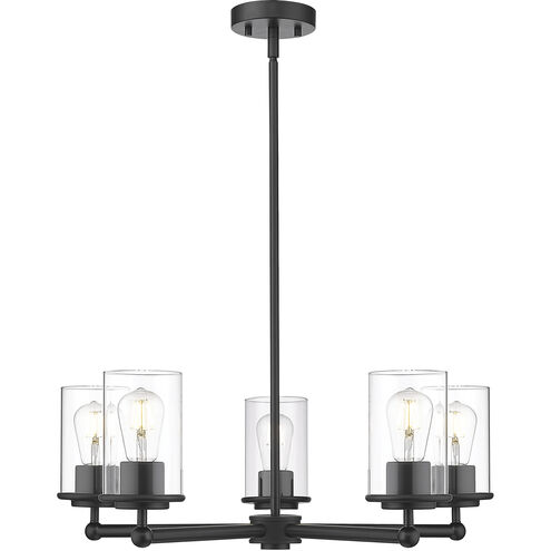Thayer 5 Light 26 inch Matte Black Chandelier Ceiling Light