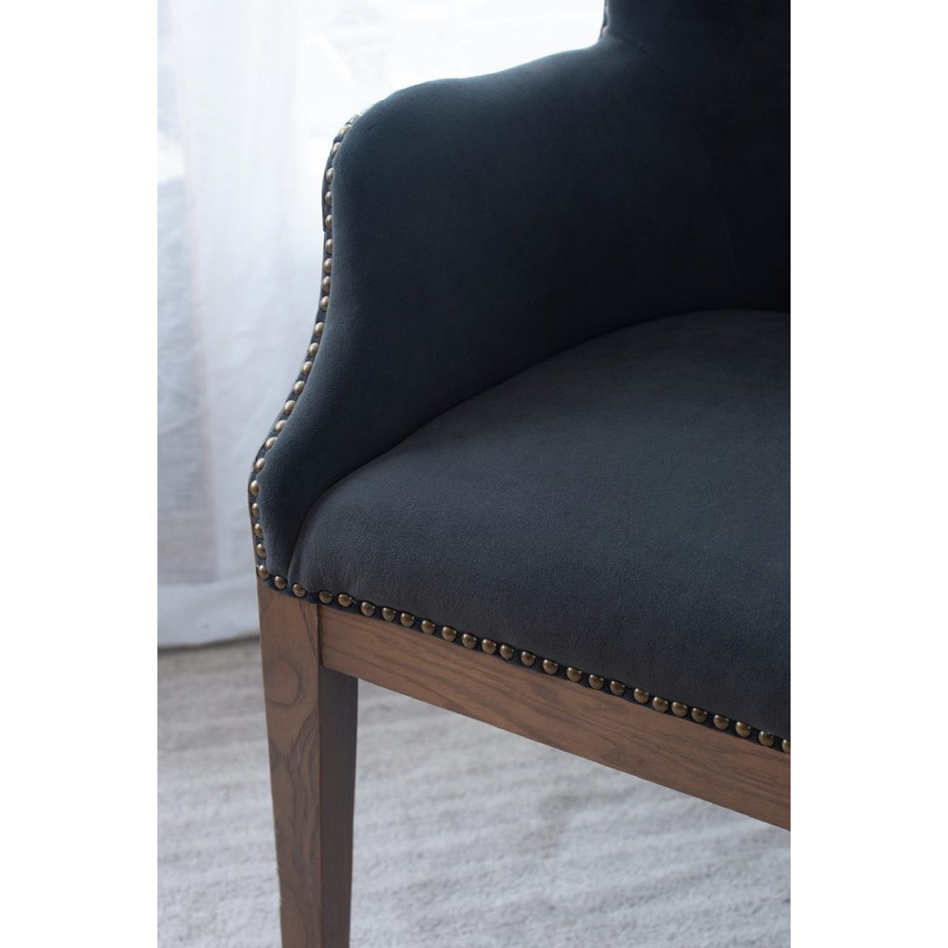 Dugan Dark Grey and Brown Arm Chair