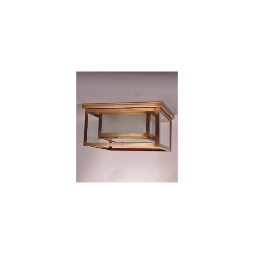 Waterford 2 Light 14 inch Raw Copper Flush Mount Ceiling Light in Clear Glass