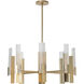 Summit 8 Light 31.2 inch Modern Brass Pendant Ceiling Light in Frosted