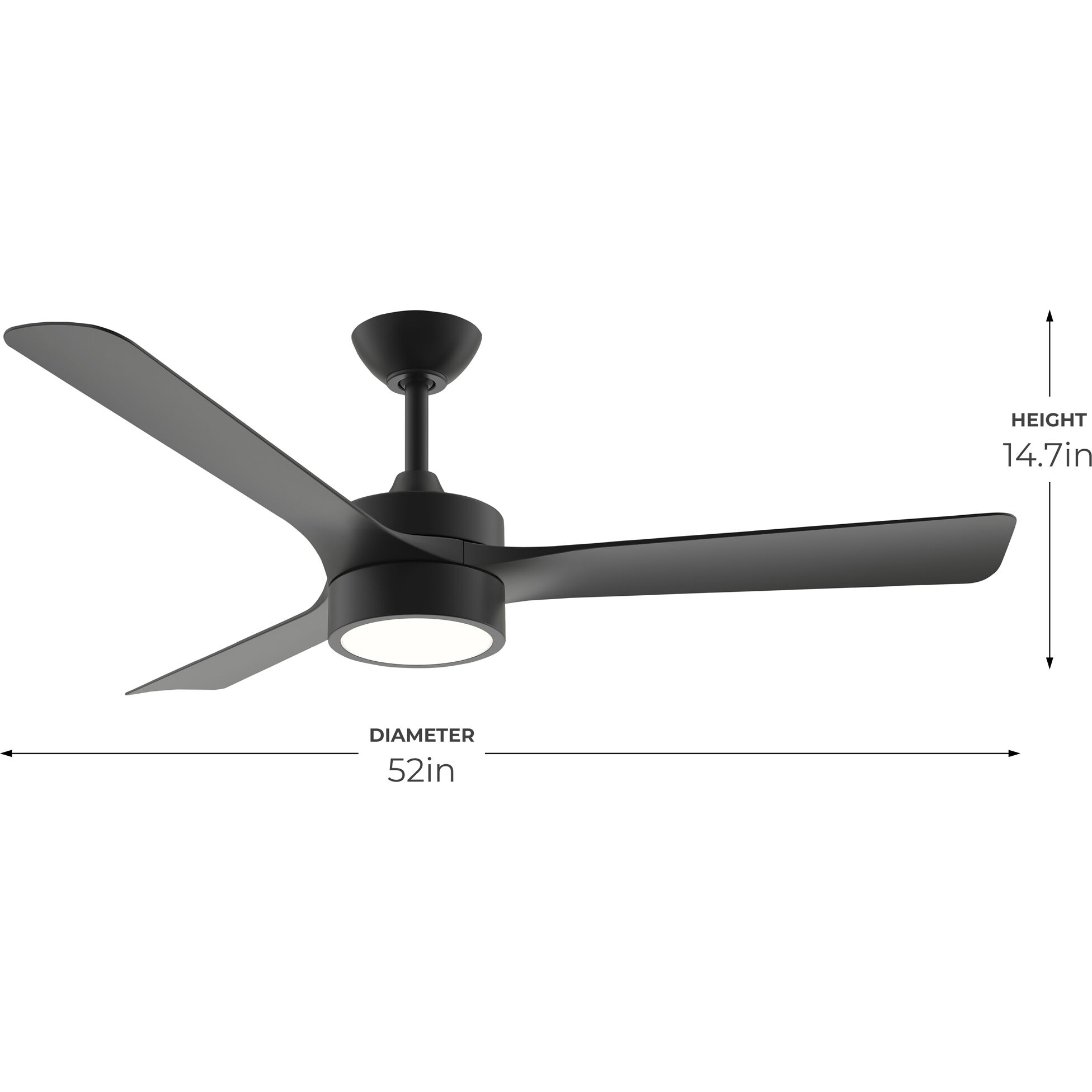 Axion II 52 inch Matte Black Ceiling Fans