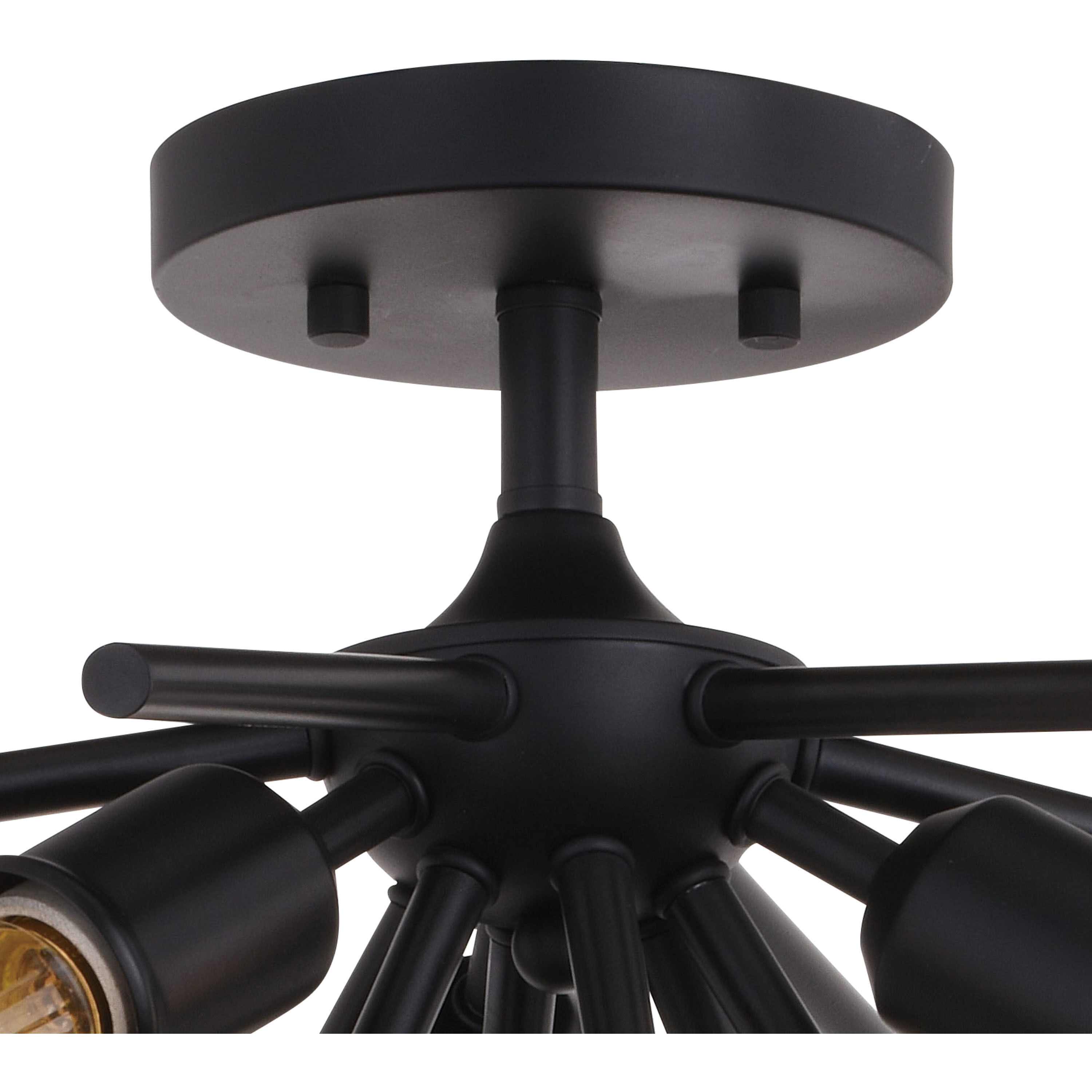 Estelle LED 17 inch Matte Black Semi-Flush Mount Ceiling Light