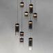Highball LED 22.75 inch Gunmetal Multi-Light Pendant Ceiling Light in Graduating Smoke