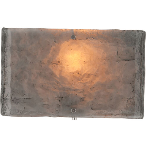 Textured Glass 11 inch Novel Brass Cover Sconce Wall Light in Smoke Granite