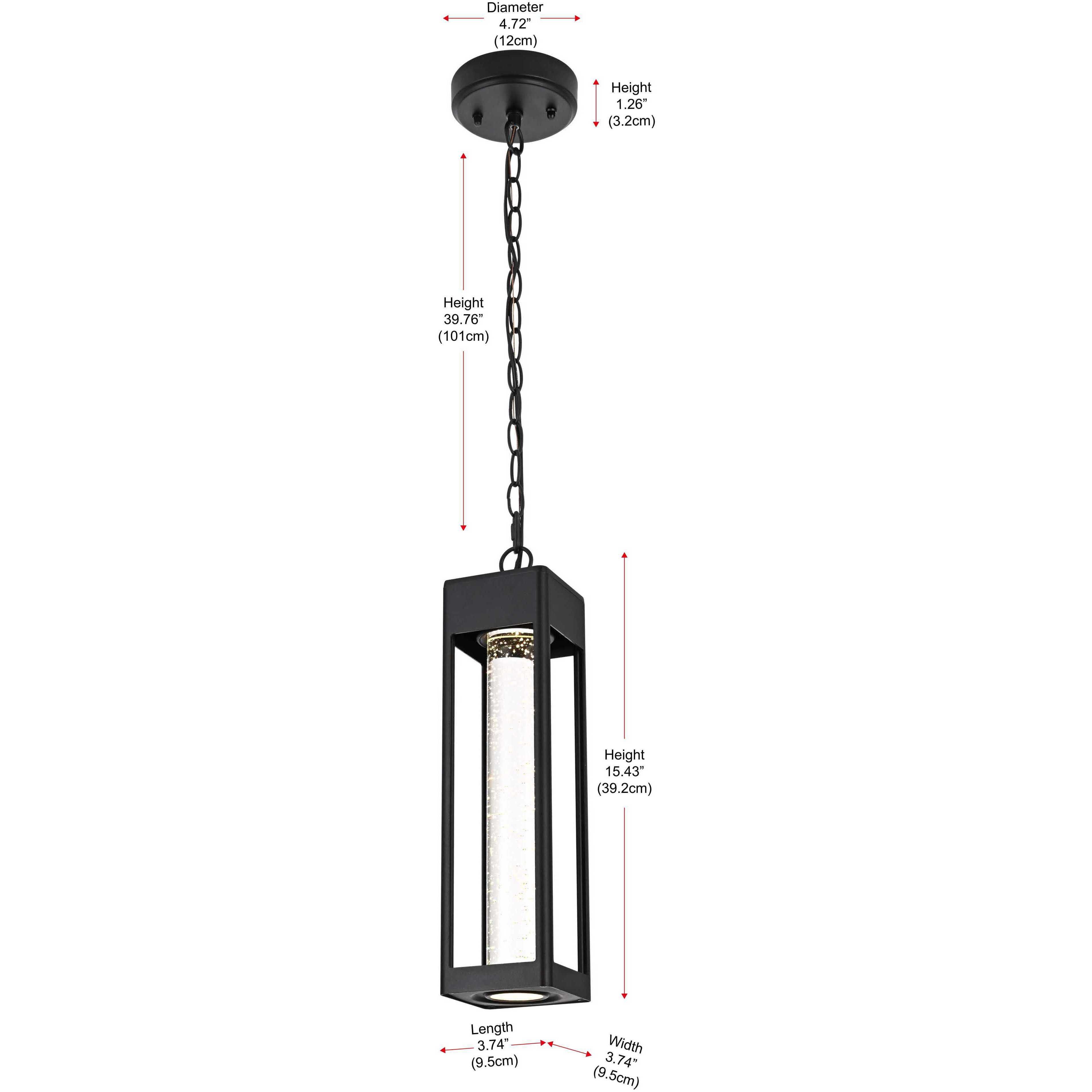 Amaris 1 Light 4 inch Black Outdoor Pendant