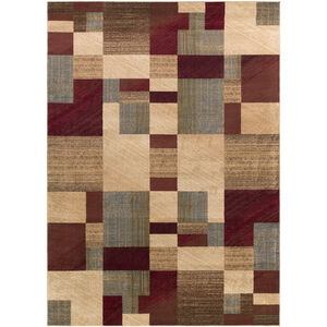 Riley 129.92 X 94.49 inch Light Green/Dark Brown/Olive/Red/Charcoal/Black Machine Woven Rug in 8 x 11, Rectangle