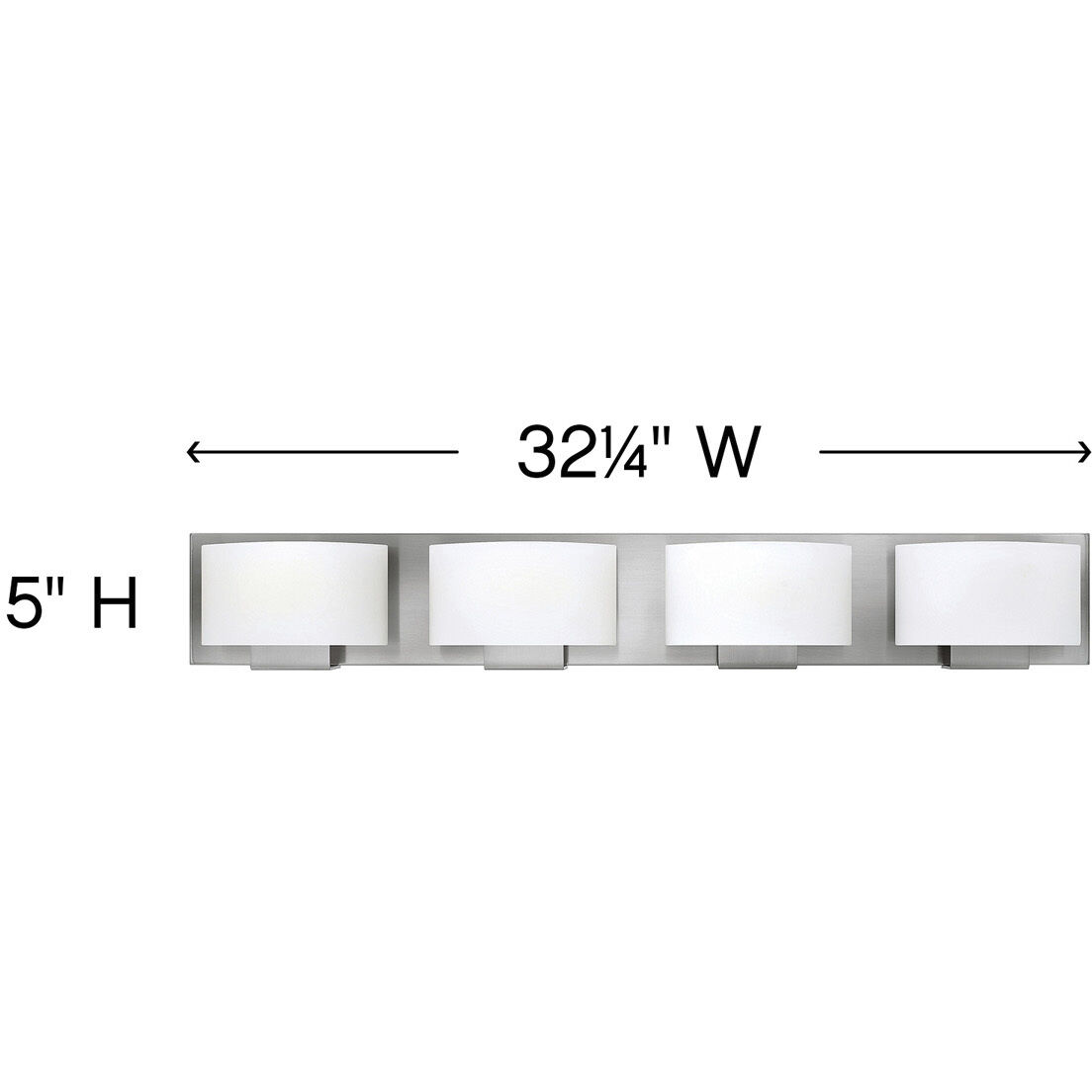 Mila 4 Light 32 inch Brushed Nickel Vanity Light Wall Light