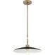York 1 Light 16 inch Natural Brass Pendant Ceiling Light in Dark Matte Black