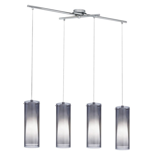 Pinto Nero 4 Light 36 inch Matte Nickel Trestle Hanging Light Ceiling Light