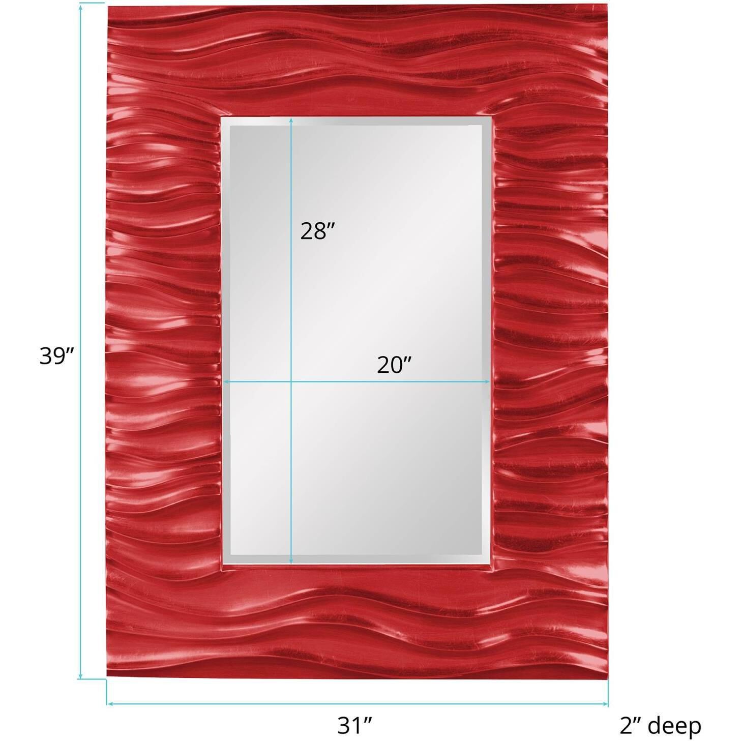 Zenith 39 X 31 inch Glossy Red Wall Mirror
