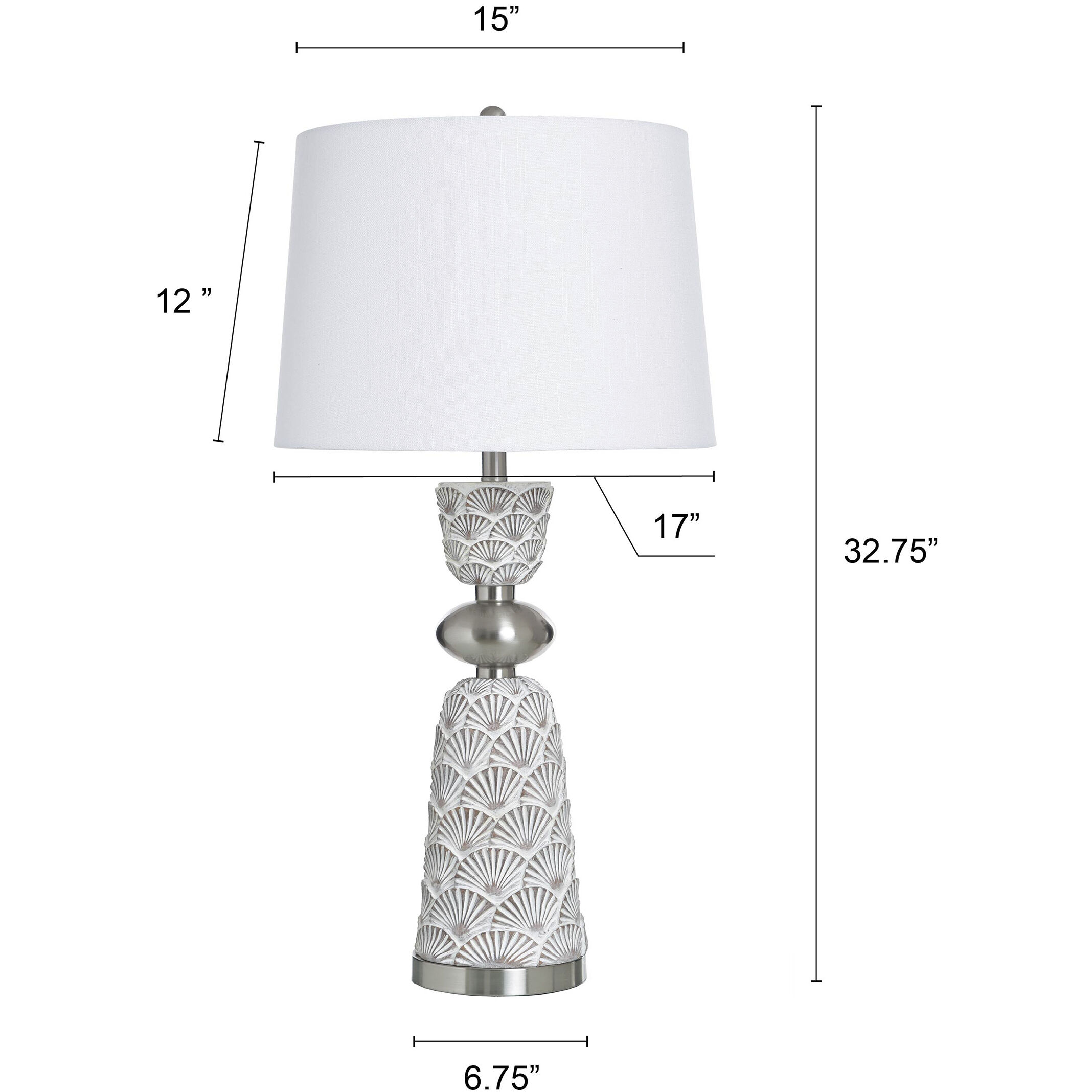 Poly and Steel 33.5 inch 100 watt Saponay and Beige Table Lamp Portable Light