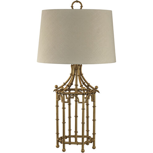 Bamboo Birdcage 32 inch 150.00 watt Gold Leaf Table Lamp Portable Light in Incandescent, 3-Way